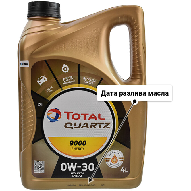 Моторное масло Total Quartz 9000 Energy 0W-30 4 л