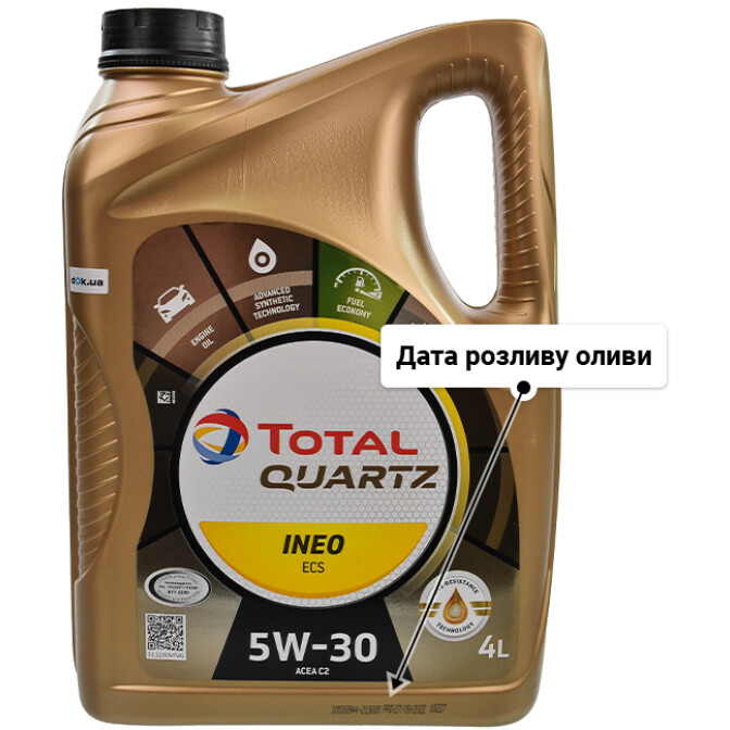 Total Quartz Ineo ECS 5W-30 (4 л) моторна олива 4 л