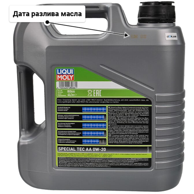 Моторное масло Liqui Moly Special Tec AA 0W-20 4 л
