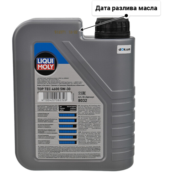 Моторное масло Liqui Moly Top Tec 4600 5W-30 для Kia Ceed 1 л