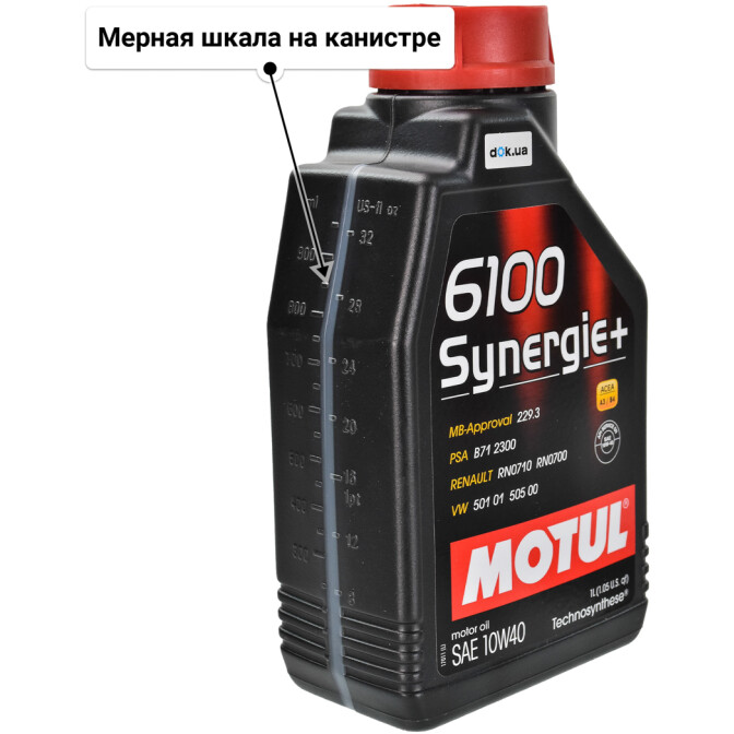 Моторное масло Motul 6100 Synergie+ 10W-40 для Fiat Doblo 1 л
