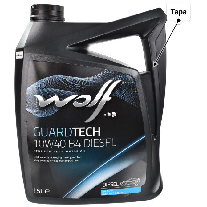 Моторное масло Wolf Guardtech B4 Diesel 10W-40 для Fiat Doblo 5 л