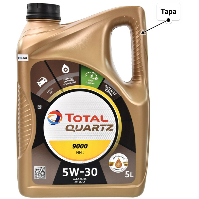 Моторное масло Total Quartz 9000 Future NFC 5W-30 для Toyota Dyna 5 л