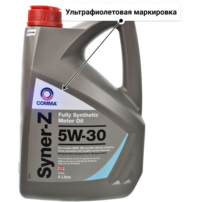 Моторное масло Comma Syner-Z 5W-30 для Skoda Roomster 4 л