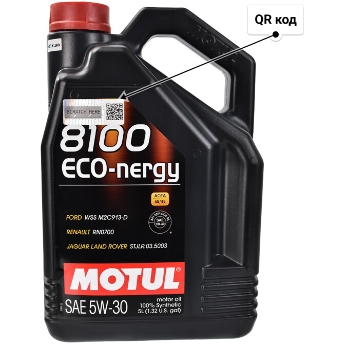 Моторное масло Motul 8100 Eco-Nergy 5W-30 для Volvo S70 5 л