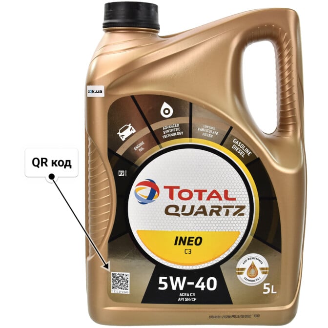 Моторное масло Total Quartz Ineo C3 5W-40 5 л