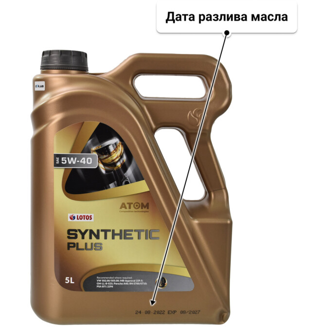 Моторное масло LOTOS Synthetic Plus 5W-40 5 л