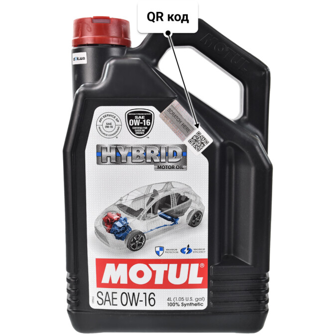 Моторное масло Motul Hybrid 0W-16 4 л