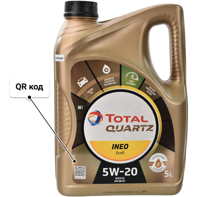 Моторное масло Total Quartz Ineo EcoB 5W-20 5 л