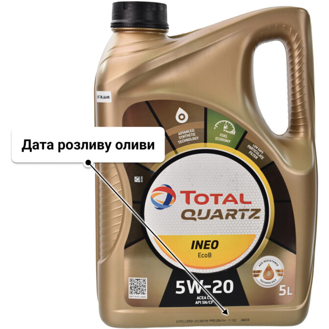 Total Quartz Ineo EcoB 5W-20 (5 л) моторна олива 5 л