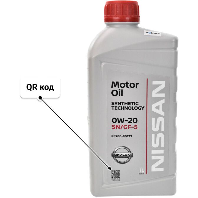 Nissan Motor Oil SN/GF-5 0W-20 моторное масло 1 л