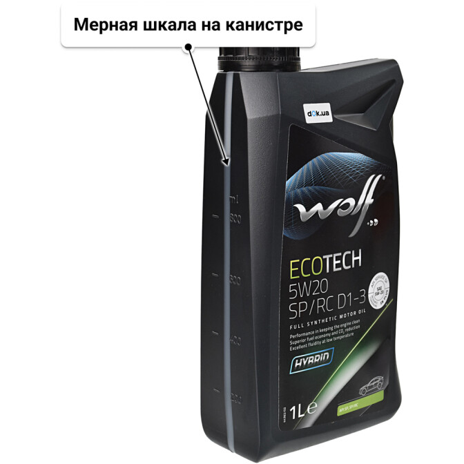 Моторное масло Wolf EcoTech SP/RC D1-3 5W-20 1 л