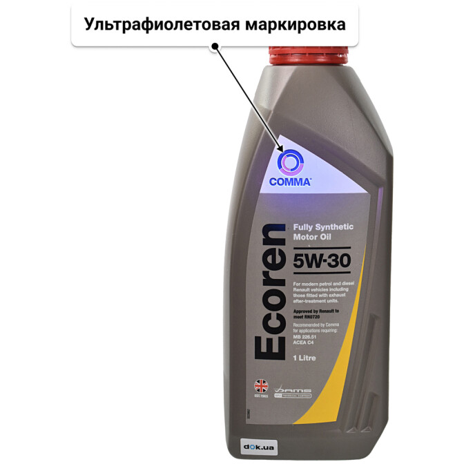 Моторное масло Comma Ecoren 5W-30 1 л