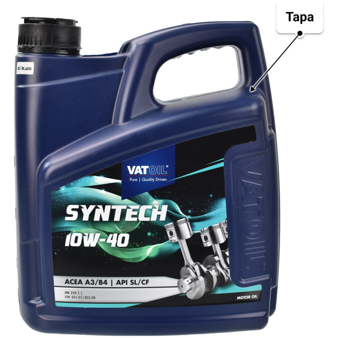 Моторное масло VatOil SynTech 10W-40 для Citroen Xantia 4 л
