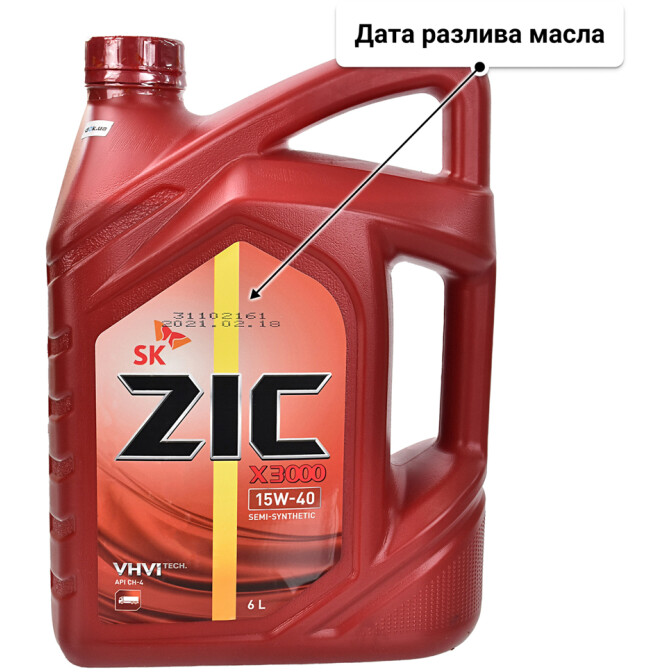 Моторное масло ZIC X3000 15W-40 6 л