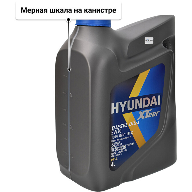 Моторное масло Hyundai XTeer Diesel Ultra 5W-30 для Hyundai Getz 4 л