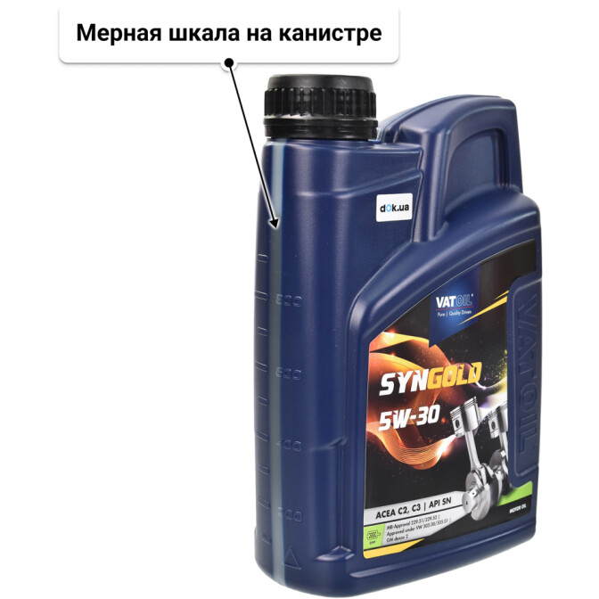 Моторное масло VatOil SynGold 5W-30 для Chevrolet Matiz 1 л