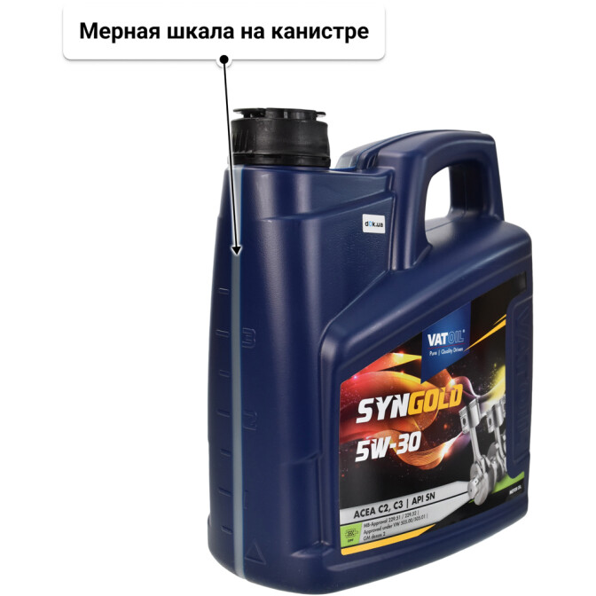Моторное масло VatOil SynGold 5W-30 для SsangYong Kyron 4 л