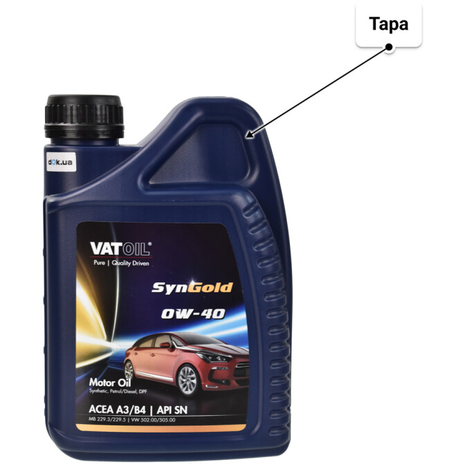 Моторное масло VatOil SynGold 0W-40 1 л