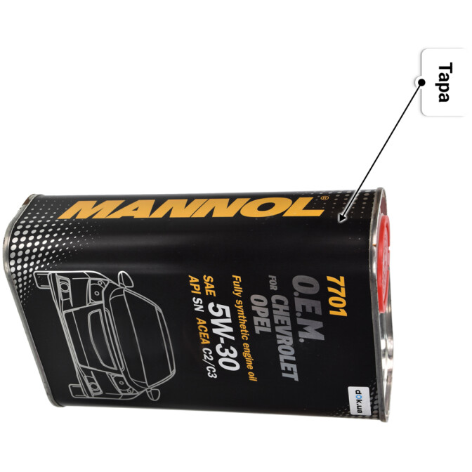 Моторное масло Mannol O.E.M. For Chevrolet Opel 5W-30 4 л
