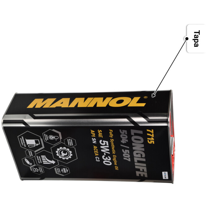 Моторное масло Mannol Longlife 504/507 (Metal) 5W-30 5 л