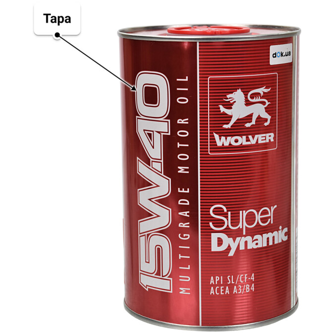Моторное масло Wolver Super Dynamic 15W-40 1 л