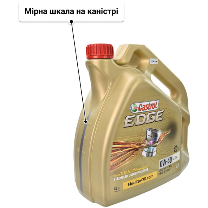 Castrol EDGE A3/B4 0W-40 (4 л) моторна олива 4 л