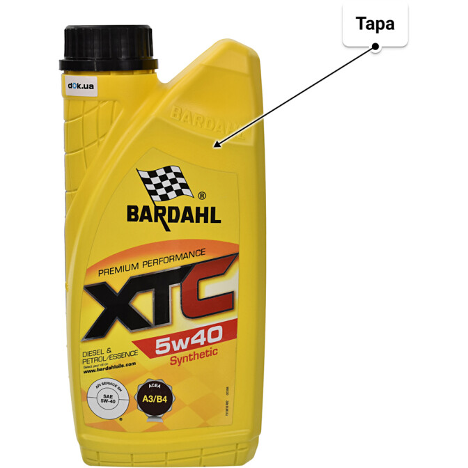 Моторное масло Bardahl XTC 5W-40 1 л