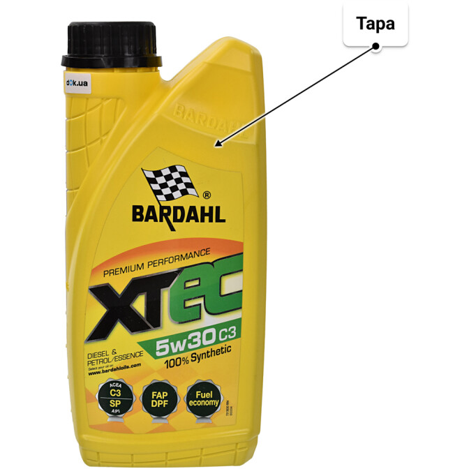 Моторное масло Bardahl XTEC C3 5W-30 1 л