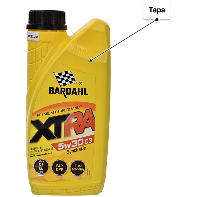 Моторное масло Bardahl XTRA C3 5W-30 1 л
