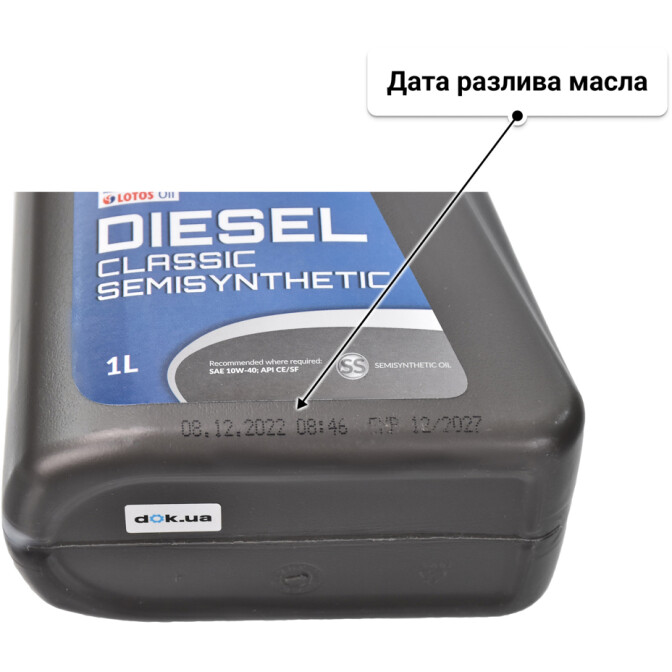 LOTOS Diesel Classic Semisyntic 10W-40 моторное масло 1 л