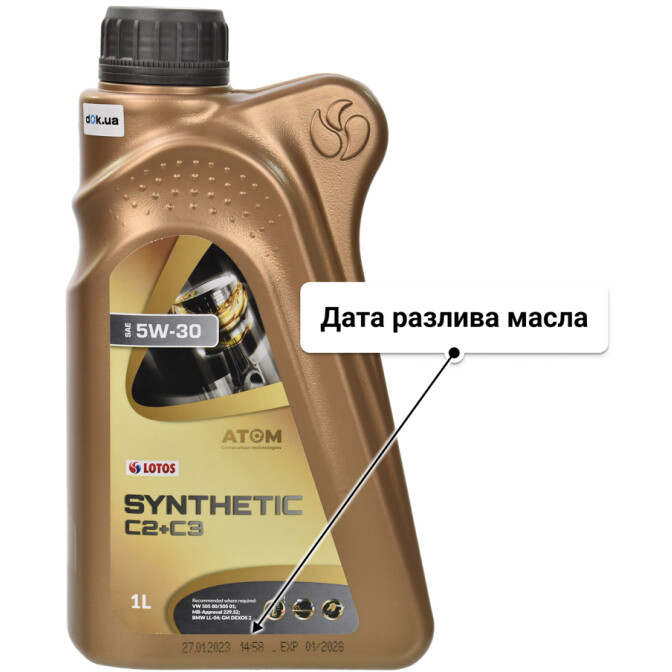 LOTOS Synthetic C2+C3 5W-30 моторное масло 1 л