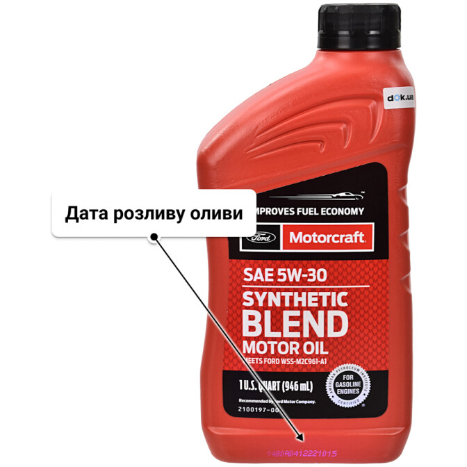Моторна олива Ford Motorcraft Synthetic Blend 5W-30 1 л