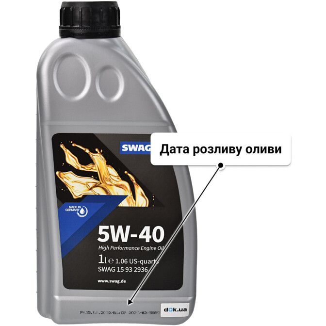 Моторна олива SWAG Engine Oil 5W-40 1 л