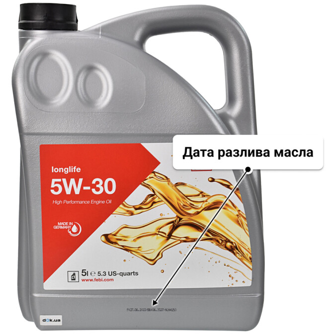 Моторное масло Febi LongLife 5W-30 5 л