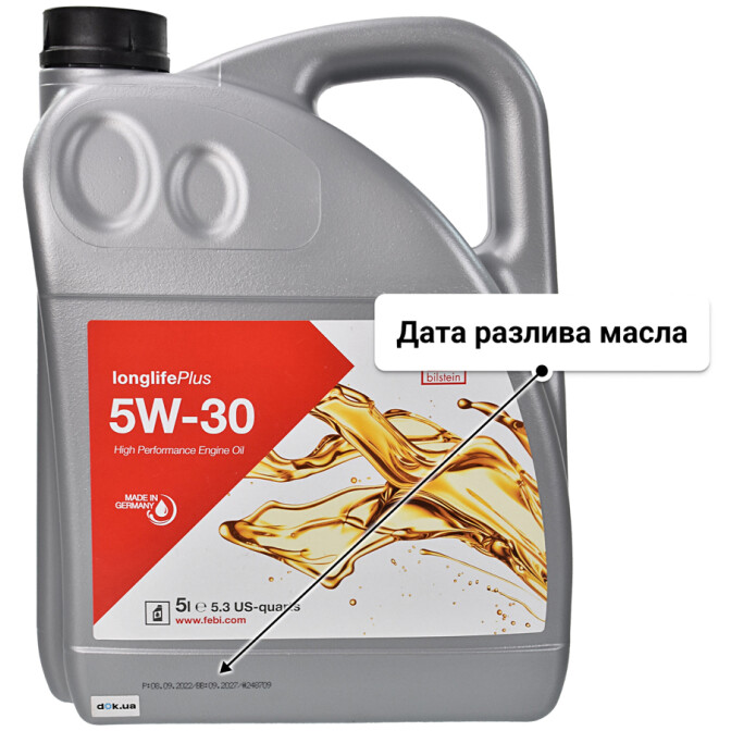 Моторное масло Febi Longlife Plus 5W-30 5 л