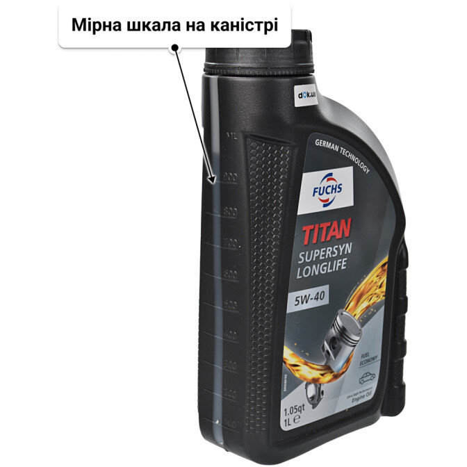 Моторна олива Fuchs Titan Supersyn Long Life 5W-40 для Mercedes Viano 1 л