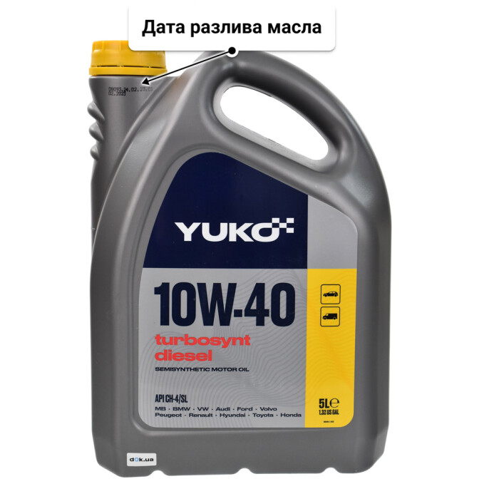 Моторное масло Yuko Turbosynt Diesel 10W-40 5 л