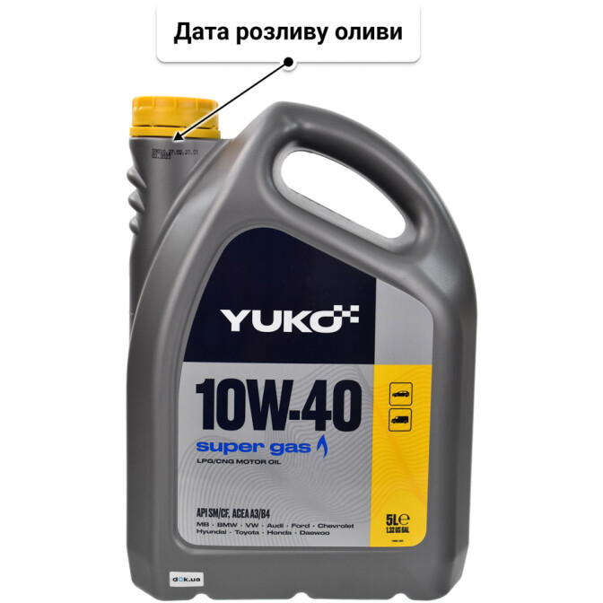 Моторна олива Yuko Super Gas 10W-40 5 л