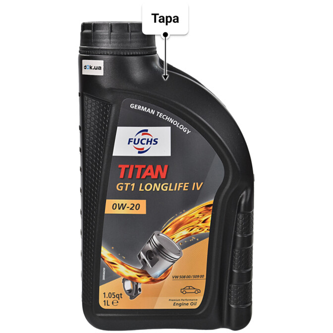 Моторное масло Fuchs Titan GT1 LongLife IV 0W-20 1 л