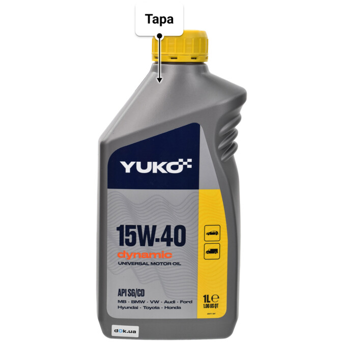 Yuko Dynamic 15W-40 моторное масло 1 л