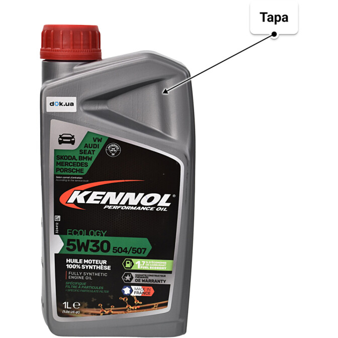 Kennol Ecology 504/507 5W-30 (1 л) моторное масло 1 л