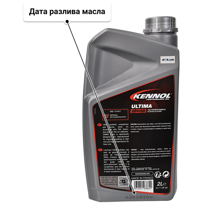 Моторное масло Kennol Ultima 20W-60 2 л