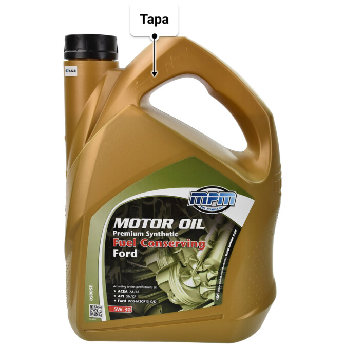 Моторное масло MPM Premium Synthetic Fuel Conserving Ford 5W-30 5 л