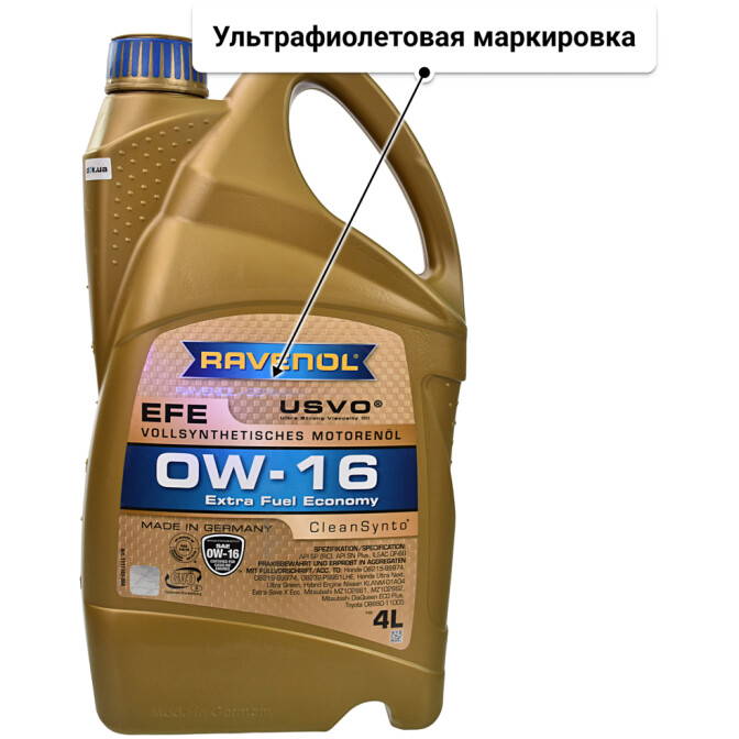 Моторное масло Ravenol EFE 0W-16 4 л
