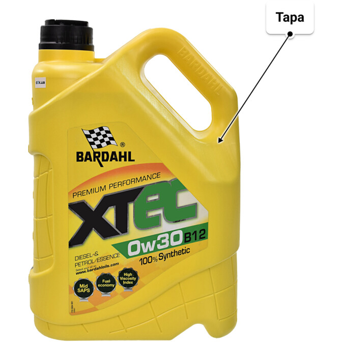 Моторное масло Bardahl XTEC B12 0W-30 5 л