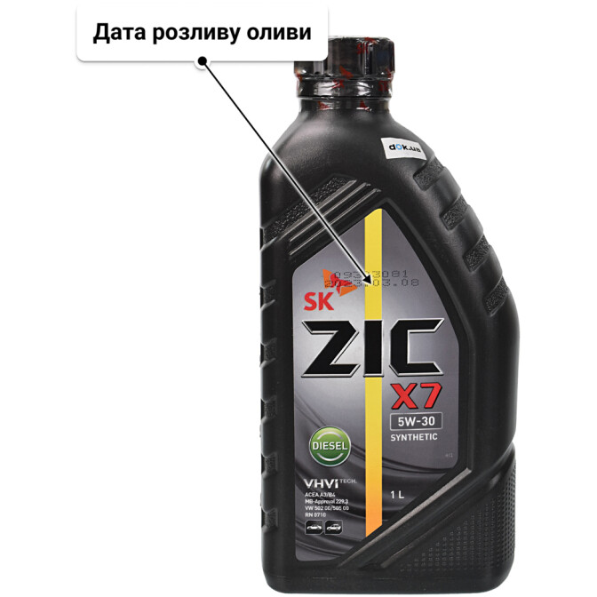 Моторна олива ZIC X7 Diesel 5W-30 для Kia Retona 1 л