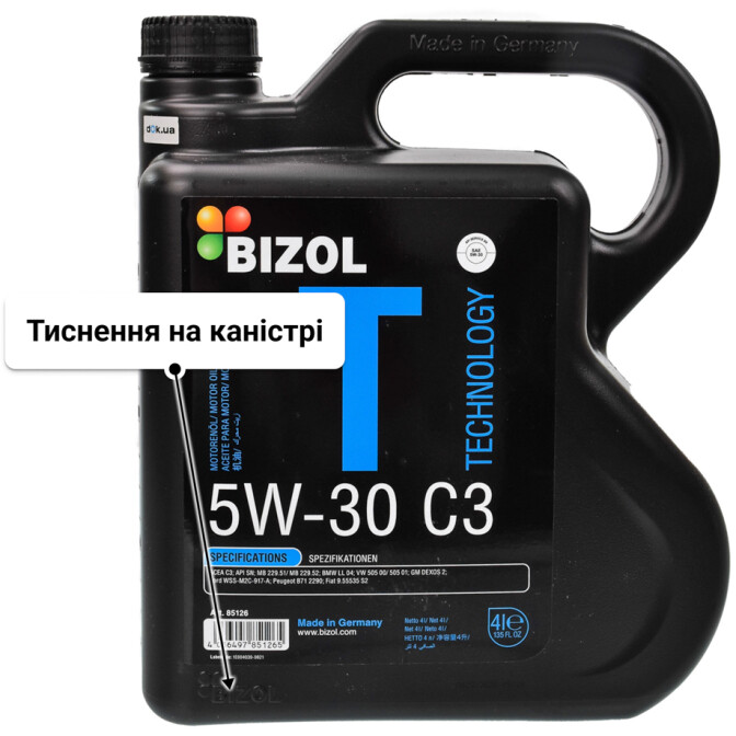 Моторна олива Bizol Technology C3 5W-30 4 л