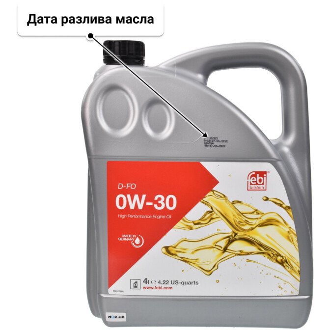 Моторное масло Febi D-FO 0W-30 4 л