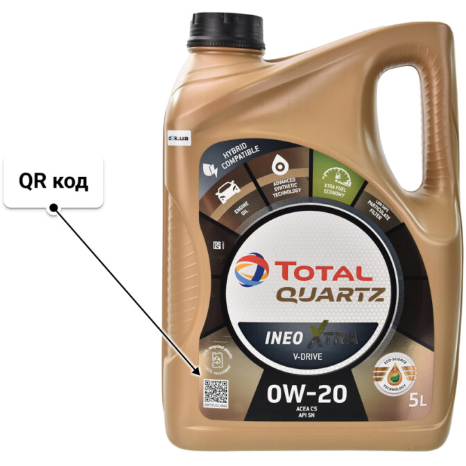 Моторное масло Total Quartz Ineo Xtra V-Drive 0W-20 5 л